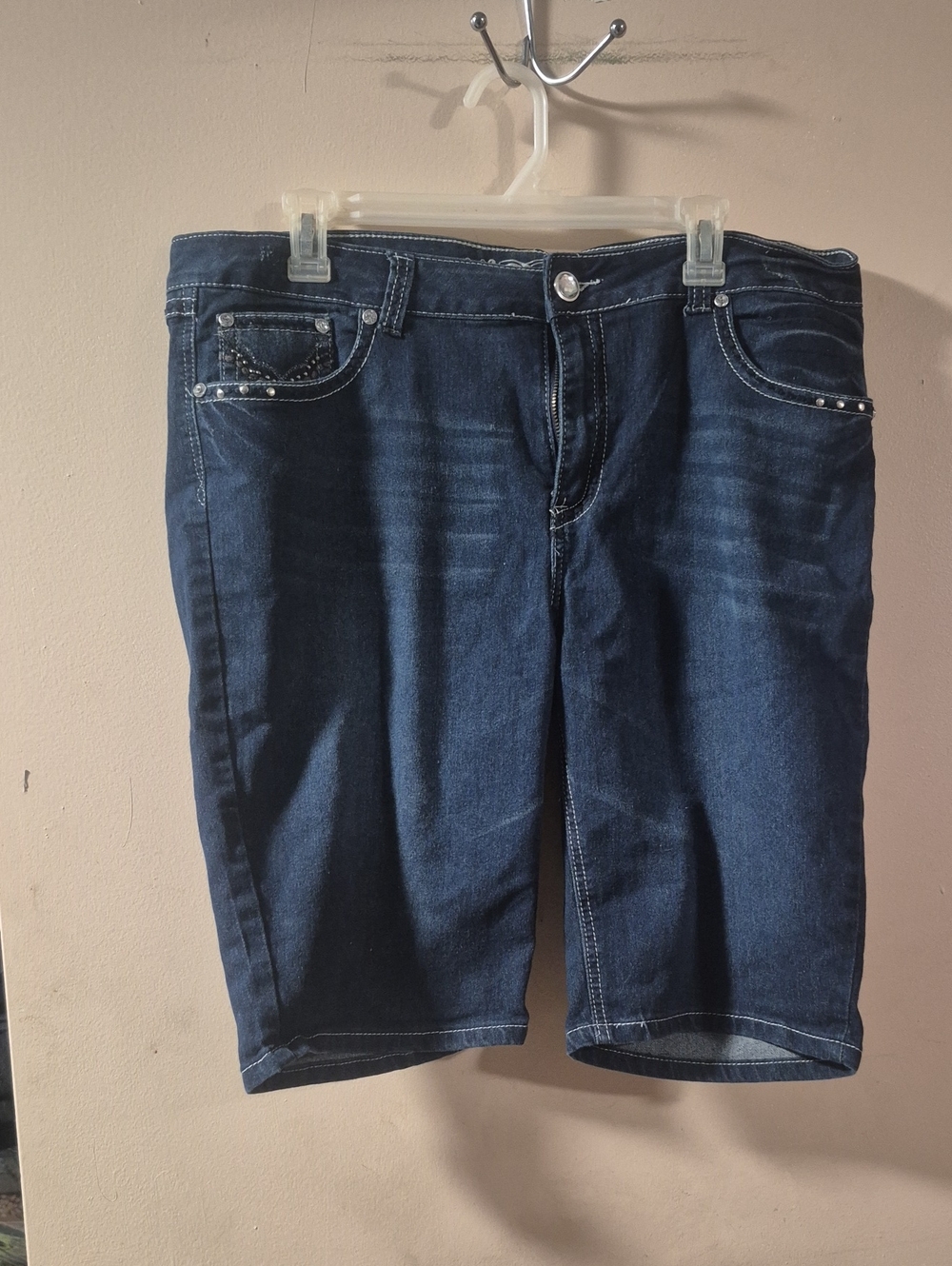Classic Dark Blue Women’s Denim Bermuda Shorts